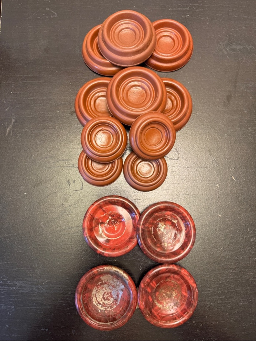 Assorted Round Vintage Floor Protectors Rubber and Metal
